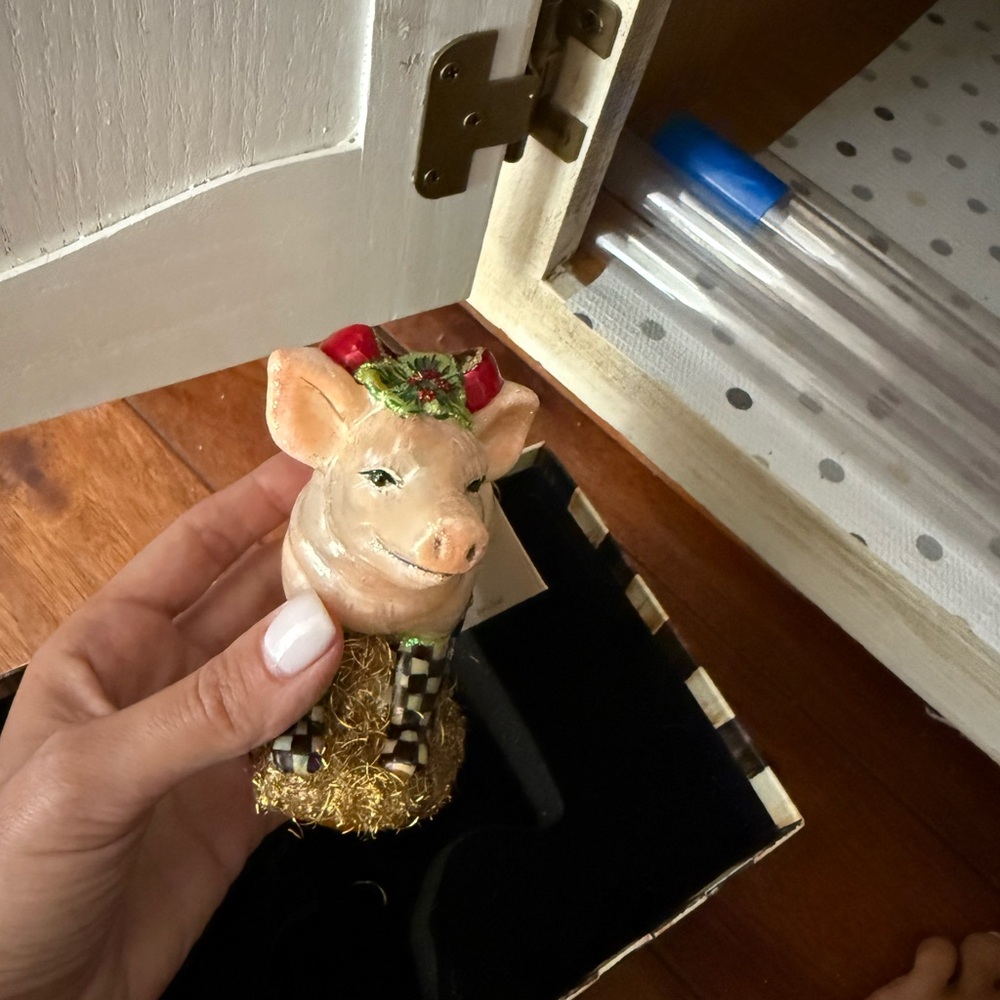 Mackenzie childs pig ornament retired